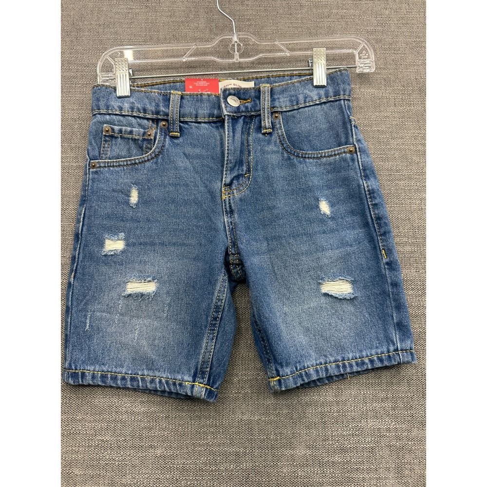 Levi's 511 Denim Shorts Boys 8 Regular Blue Partner In Crime Slim Fit Distressed